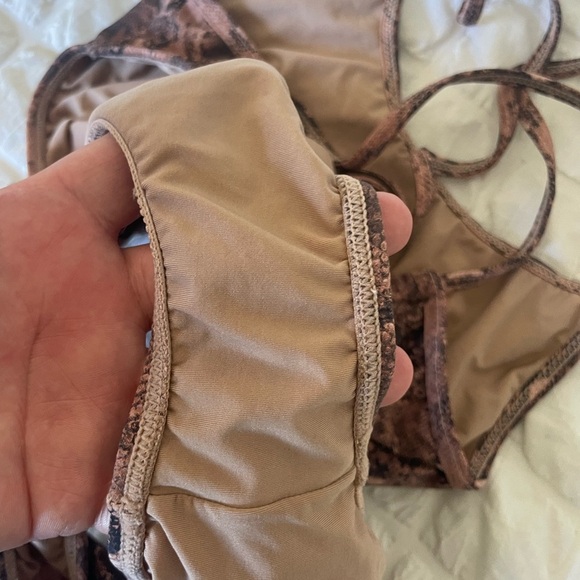 PQ Swim Brown and Black One Piece Swimsuit with Snakeskin Print - Picture 8 of 8